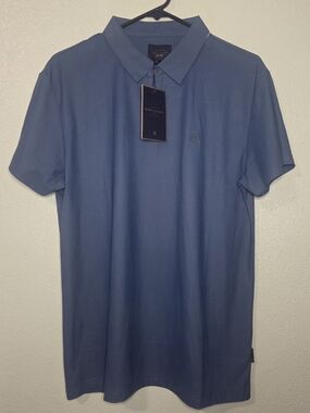 Marc Asher Men’s Performance Golf Polo Shirt NWT Size LG Blue